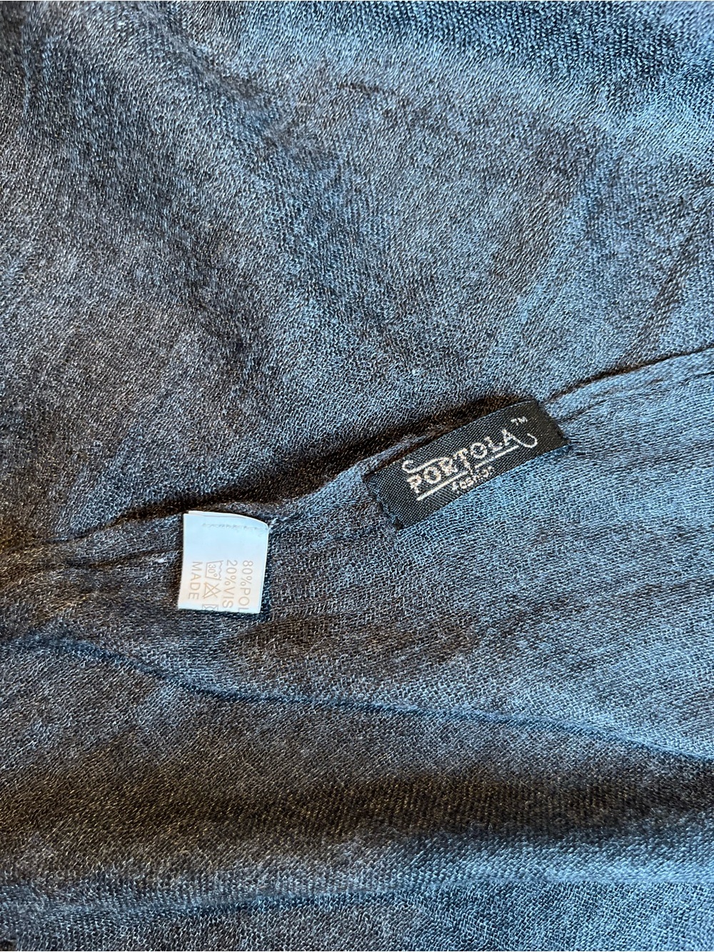 Dark Gray Fringed Knit Portola Scarf Wrap - Picture 3 of 4